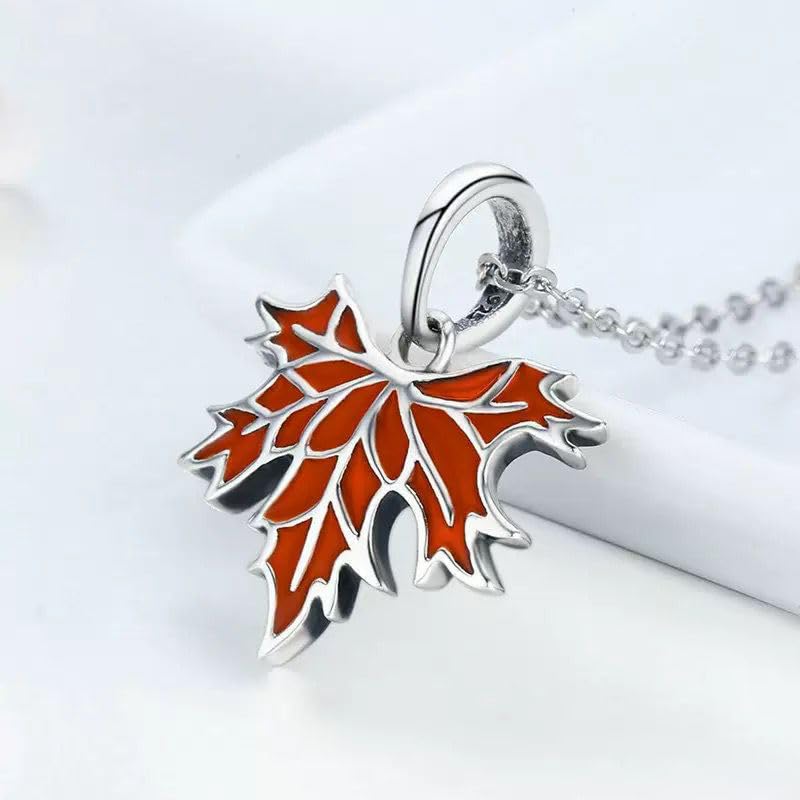 ABAOLA Autumn Maple Dangle 925 Sterling Silver Maple leaves Charm Beads for Charms Bracelet & Necklace - Image 2